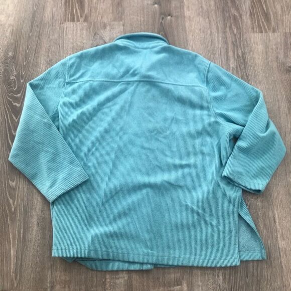 Elisabeth by Liz Claiborne Corduroy Long Sleeve Blue Shirt Petite 2 Plus Size - Picture 7 of 9